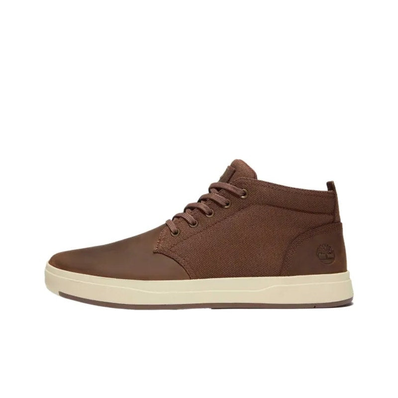 TIMBERLAND MEN'S 12 DAVIS SQUARE MID LACE SNEAKER DARK BROWN FULL GRAIN NIB