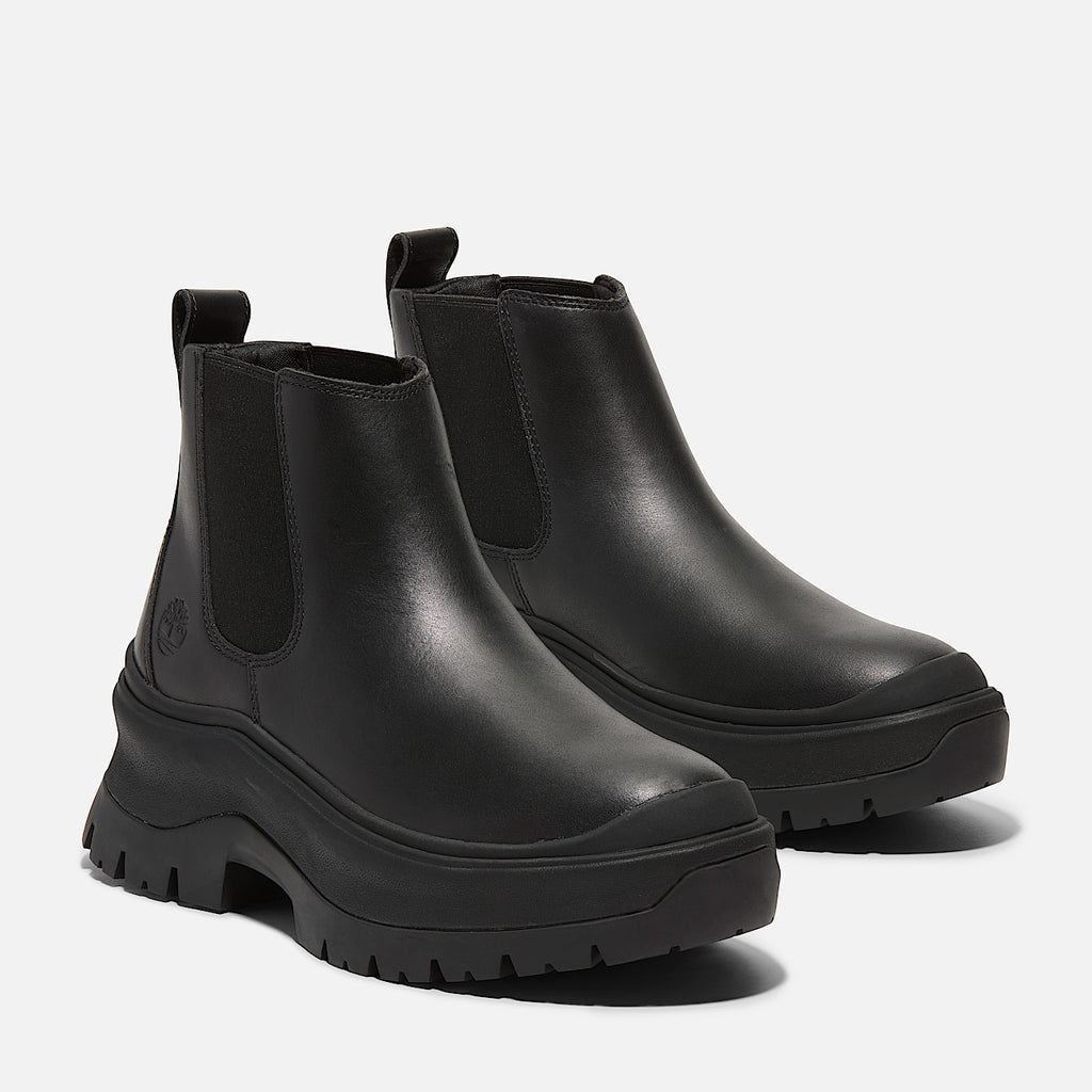 TIMBERLAND WOMEN'S 8.5 ROXIE LANE MID CHELSEA BOOT BLACK FULL GRAIN NIB