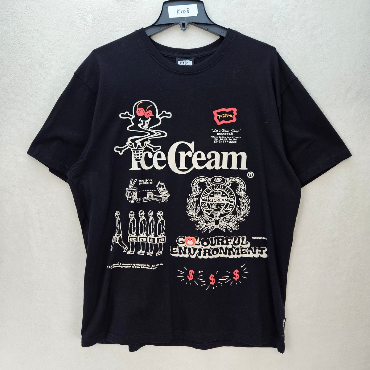 ICE CREAM MEN'S XL COLORFUL BLACK GRAPHICS TEE SHIRT