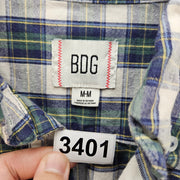 BDG URBAN OUTFITTERS WOMEN'S MEDIUM PATCHWORK PLAID BUTTON FRONT SHIRT BOHO