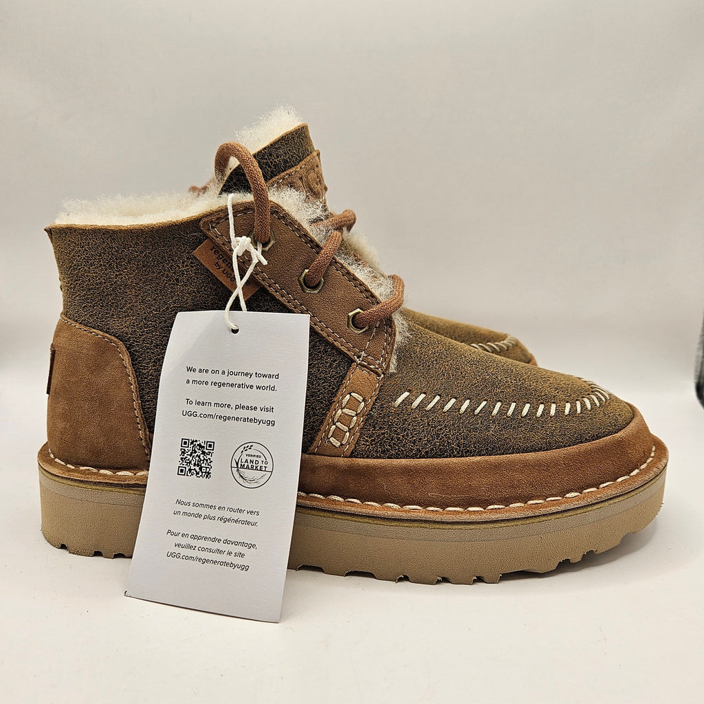 UGG WOMEN'S 6 NEUMEL CRAFTED REGENERATE BROWN SUEDE SNOW BOOTS 1144016 NWOB