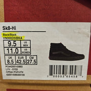 VANS MEN'S 9.5 SK8-HI TRIPLE BLACK SUEDE HI TOP SNEAKER VN000D5IBKA NIB