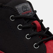 TIMBERLAND MEN'S 9.5 MID LACE CHUKKA BOOT RED BLACK NUBUCK CANVAS TB0A431HAET