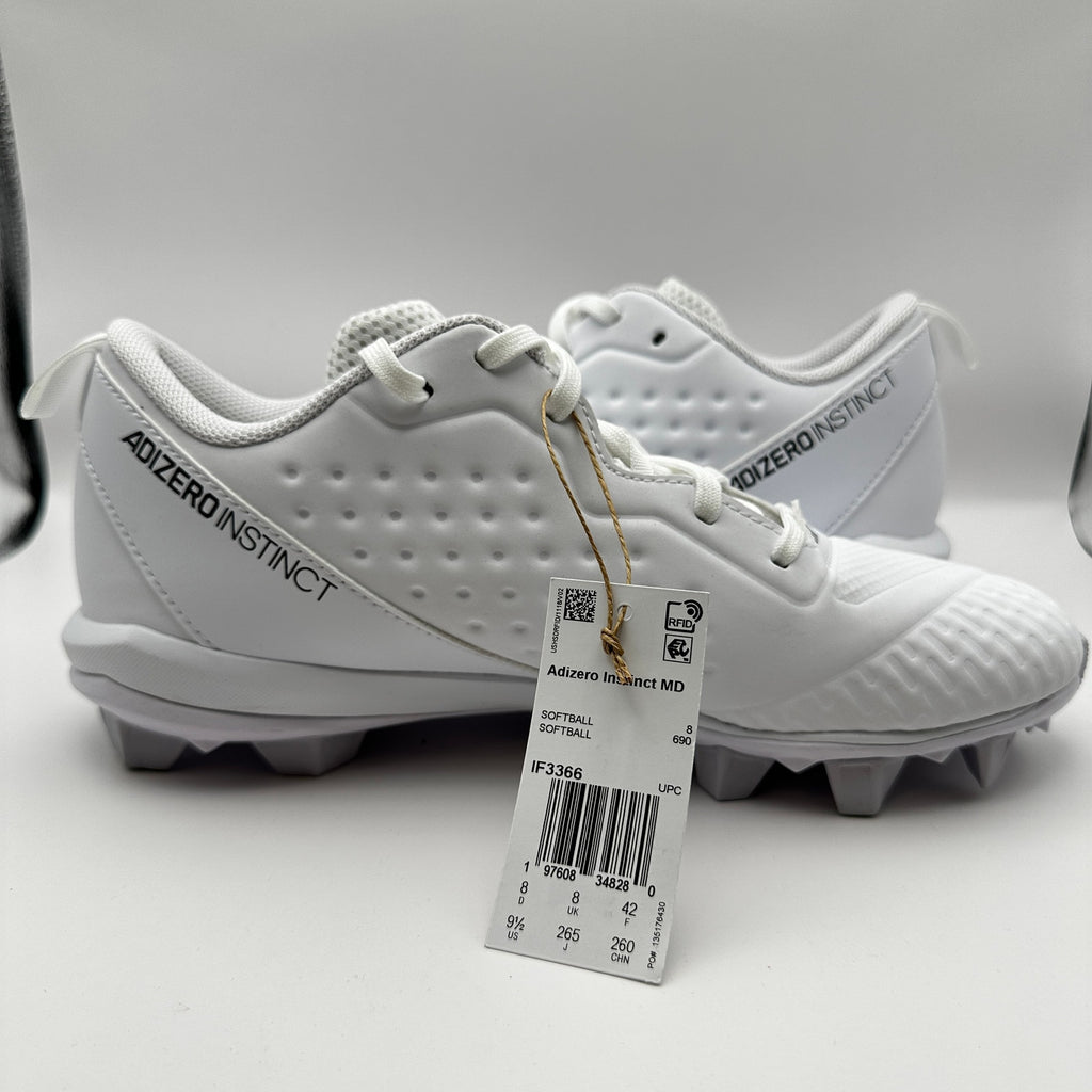 Adidas Adizero MD IF3366 Wms 9.5 White/Black Softball Cleats