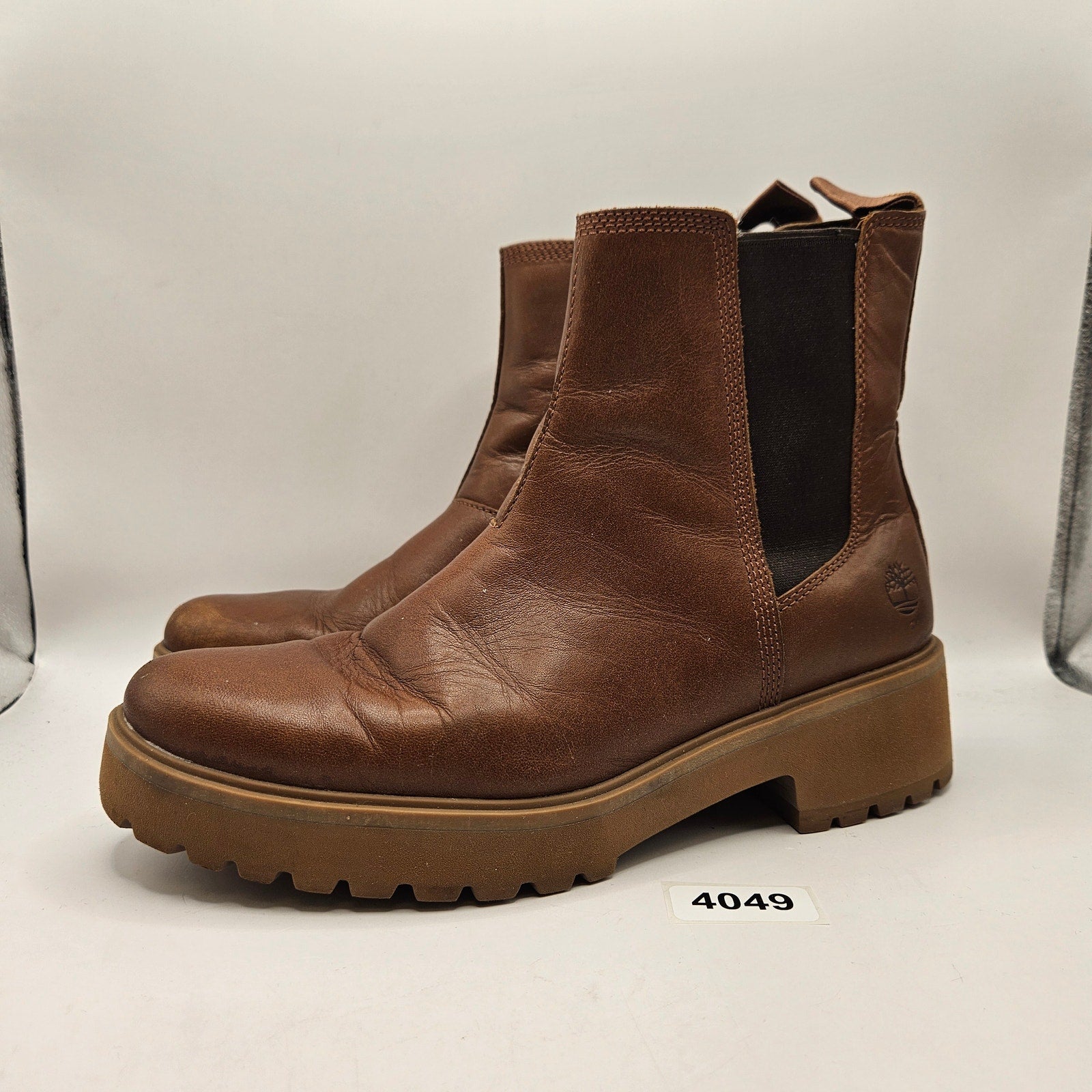 TIMBERLAND WOMEN'S 9.5 CARNABY COOL MID CHELSEA BOOTS BROWN A41E6