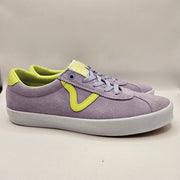 VANS MEN'S 9.5 SPORT SNEAKERS LAVENDER LIME GREEN SUEDE OFF THE WALL