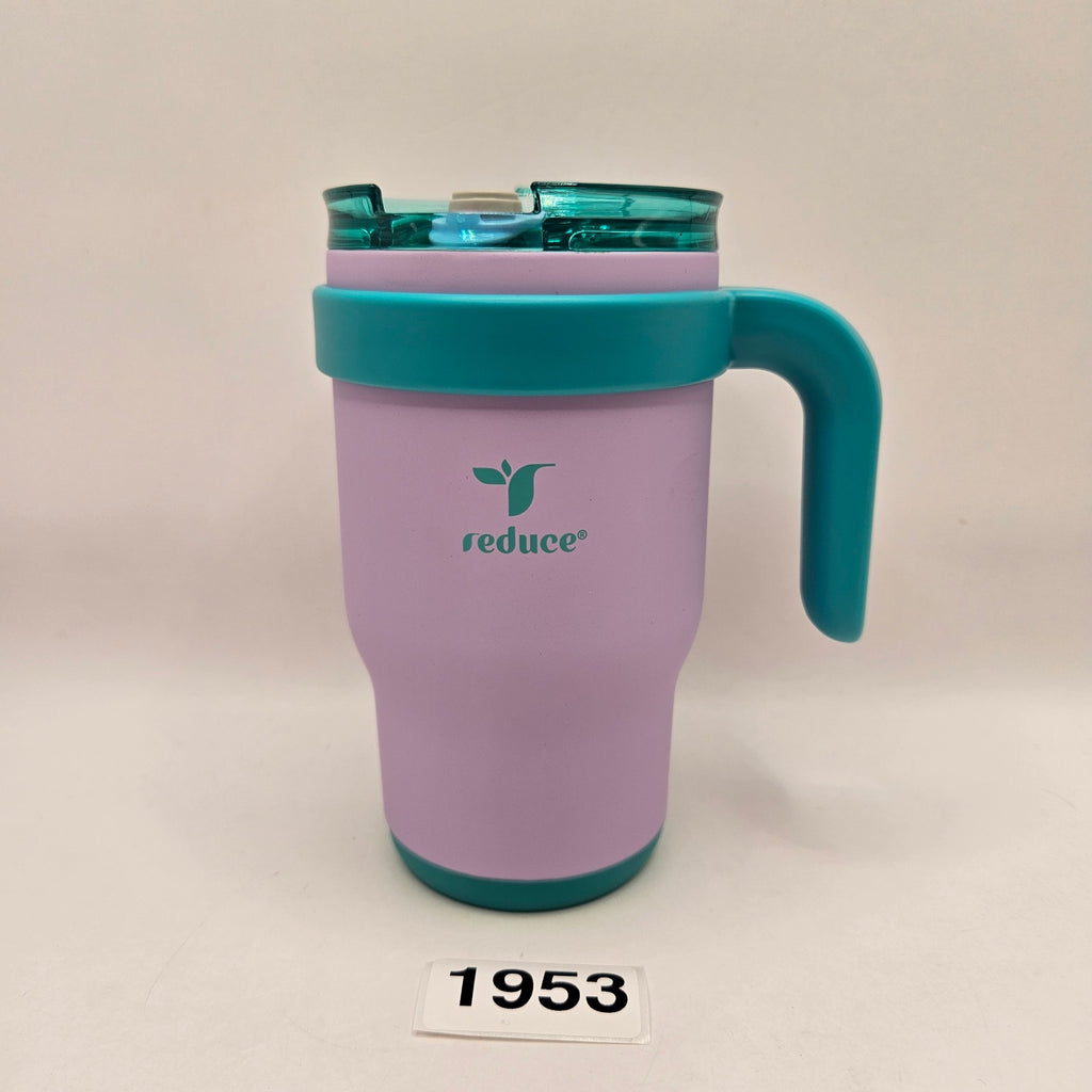 REDUCE 14oz PINK TURQUISE COLDEE VACUUM INSULATED STAINLESS STEEL STRAW TUMBLER