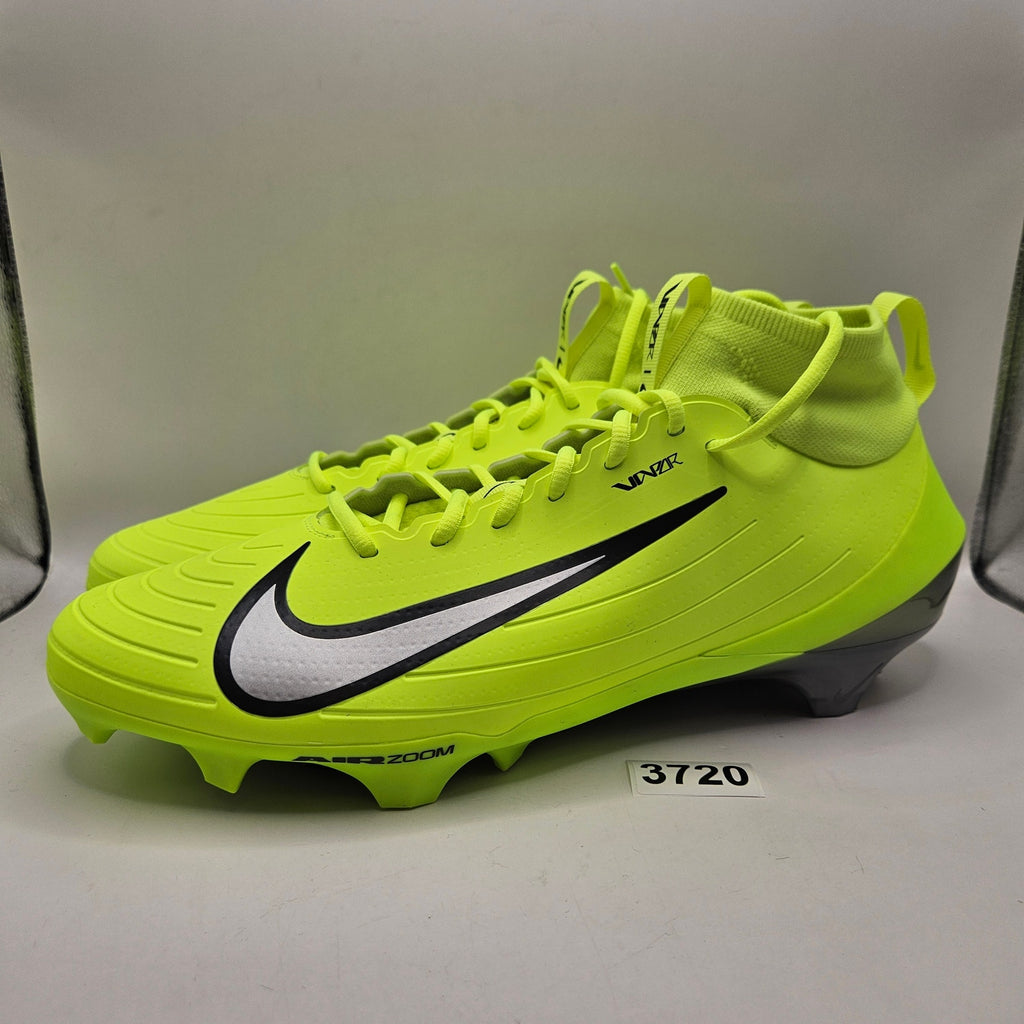 NIKE MEN'S 14 ZOOM AIR VAPOR PRO 1 FOOTBALL CLEATS VOLT SILVER FB3298-800 NWOB