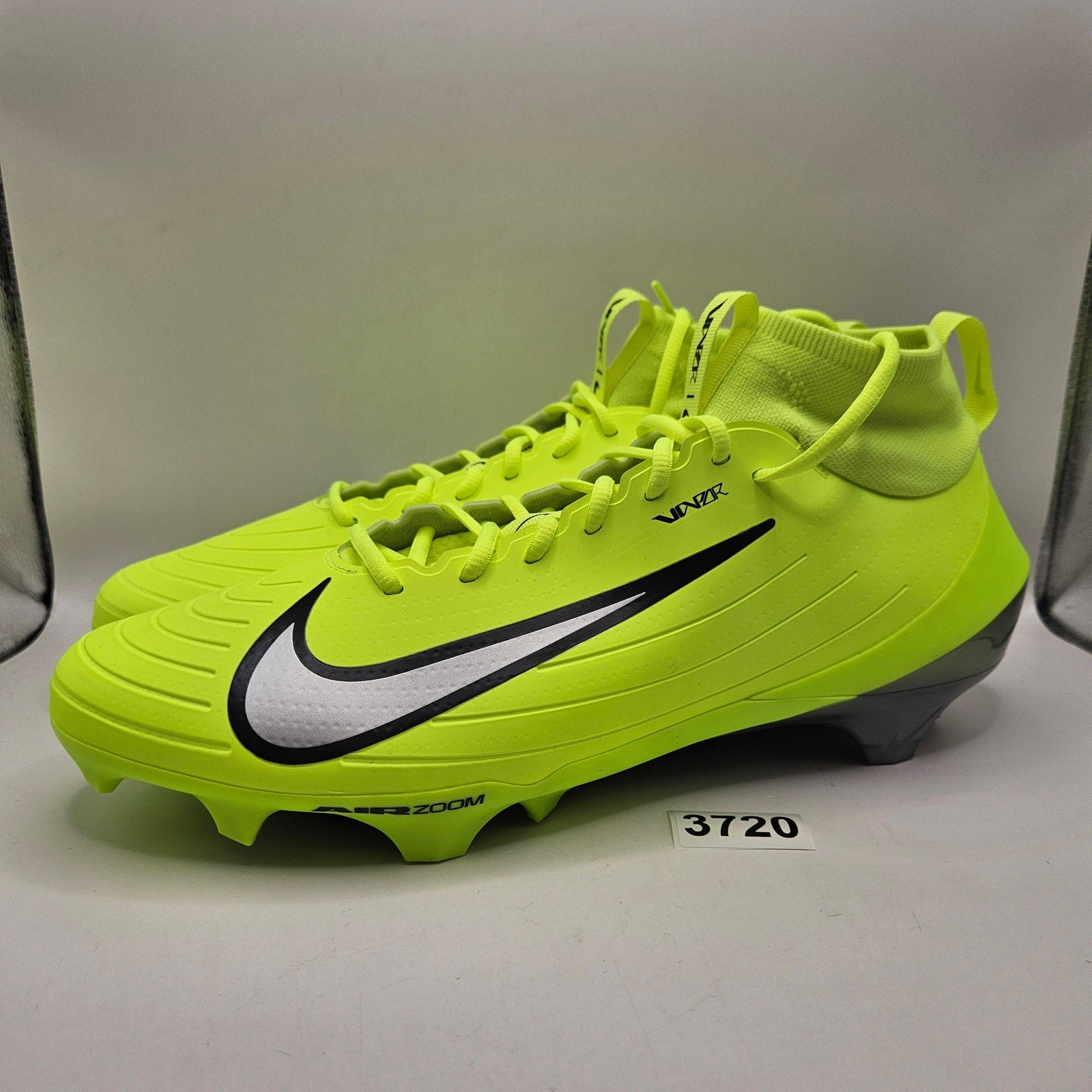 NIKE MEN'S 14 ZOOM AIR VAPOR PRO 1 FOOTBALL CLEATS VOLT SILVER FB3298-800 NWOB