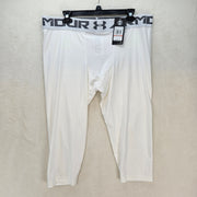 UNDER ARMOUR MEN'S 3XL WHITE HEATGEAR 2.0 3/4 COMPRESSION LEGGINGS 1289574 NWT