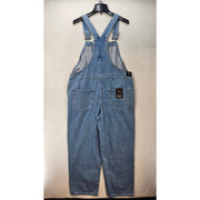 VANS SIZE LARGE SIRELLE OVERALLS BLUE DENIM RELAXED FIT COTTON MEDIUM WASH