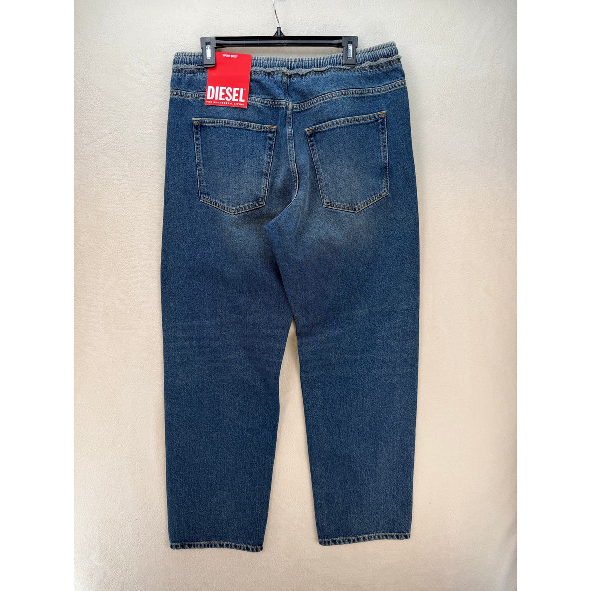 DIESEL MEN'S 34X32 D-SERT STRAIGHT LEG JEANS MADE IN TUNISIA STRING BELT