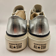 CONVERSE MEN'S 8.5 CHUCK TAYLOR LIFT STACK PLATFORM SILVER METALLIC A16406C