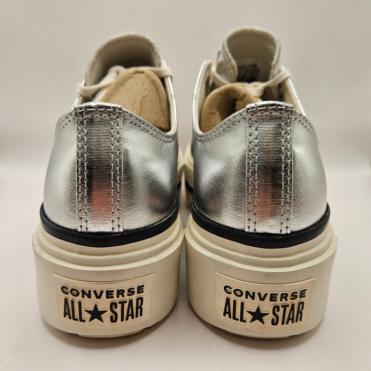 CONVERSE MEN'S 8.5 CHUCK TAYLOR LIFT STACK PLATFORM SILVER METALLIC A16406C