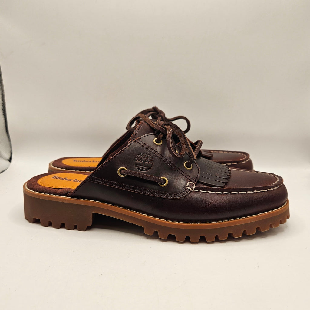 TIMBERLAND WOMEN'S 8 AUTHENTIC MULE BURGUNDY FULL GRAIN NWOB