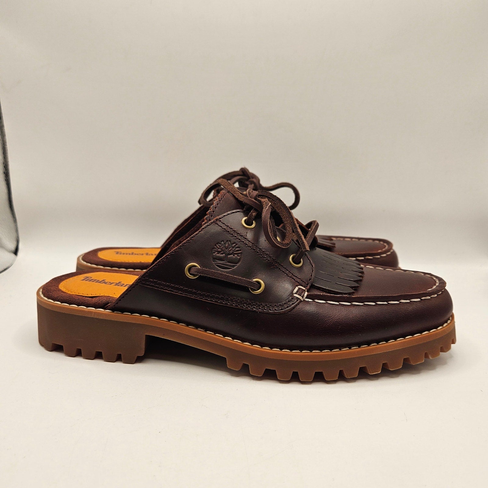 TIMBERLAND WOMEN'S 8 AUTHENTIC MULE BURGUNDY FULL GRAIN NWOB