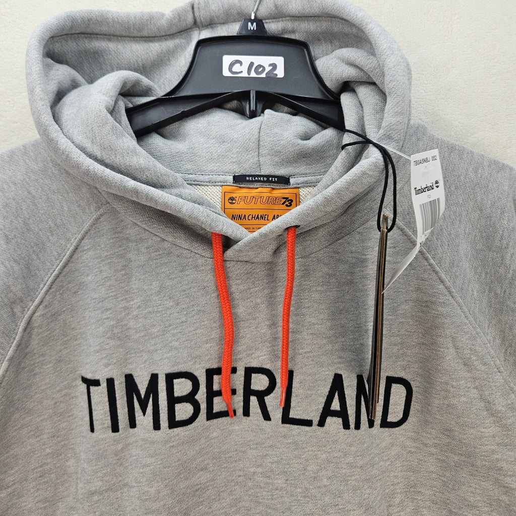 TIMBERLAND X NINA CHANEL ABNEY XL TERRY CLOTH PULLOVER HOODIE GRAY NWT