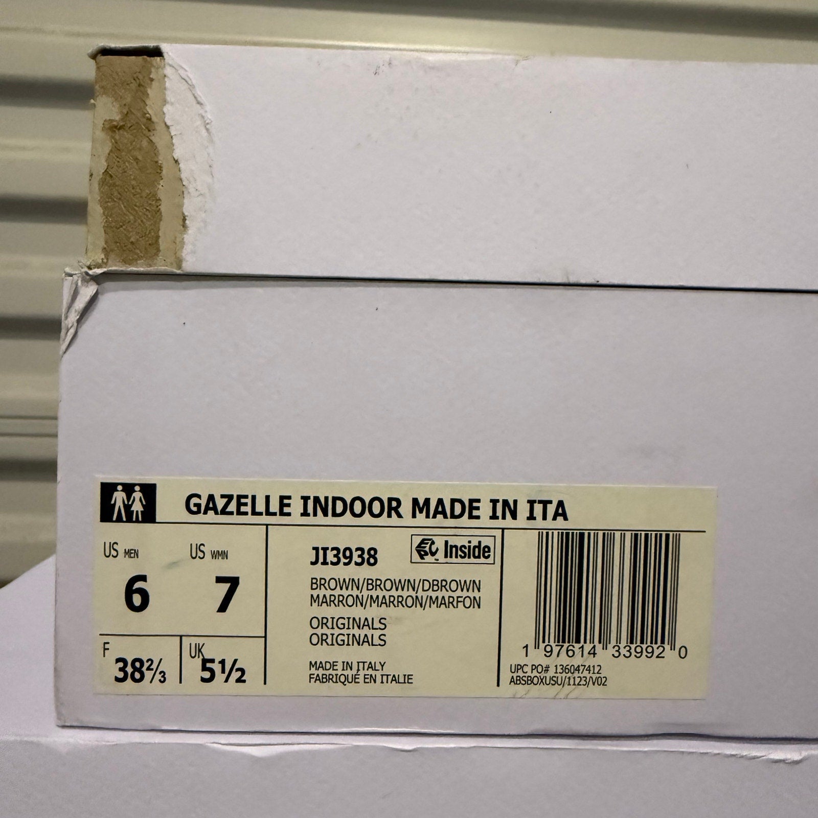 ADIDAS MADE IN ITALY MEN'S 6 PREMIUM GAZELLE INDOOR BROWN LEATHER JI3938