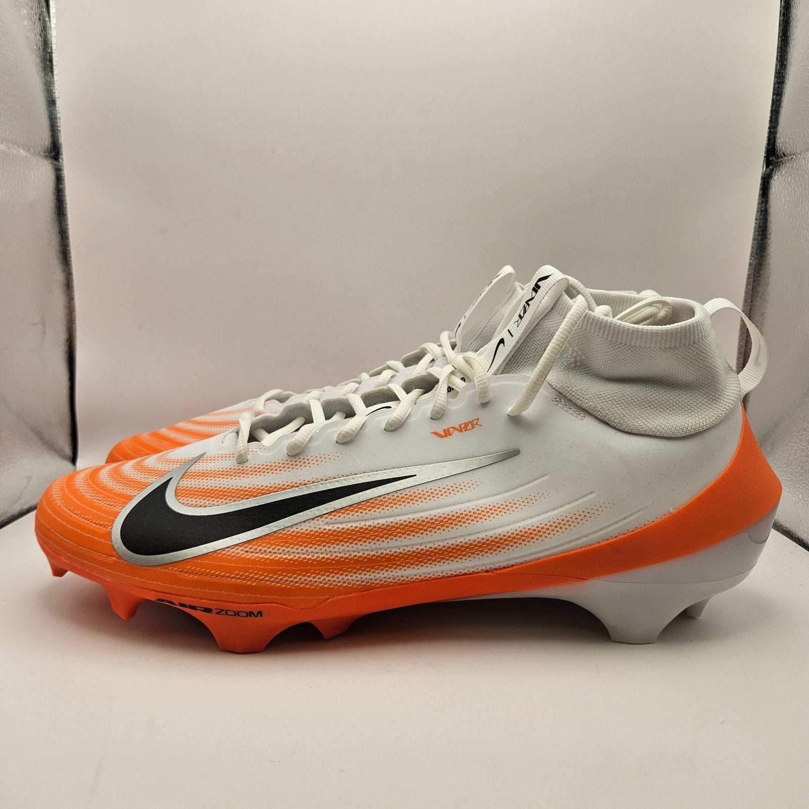 NIKE MEN'S 16 AIR ZOOM VAPOR PRO 1 ORANGE WHITE FOOTBALL CLEAT NWOB HM8850-103