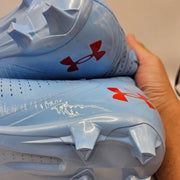 UNDER ARMOUR MEN'S 11.5 FOOTBALL CLEATS HIGHLIGHT MC KNIT BLUE NWOB 3028000-403