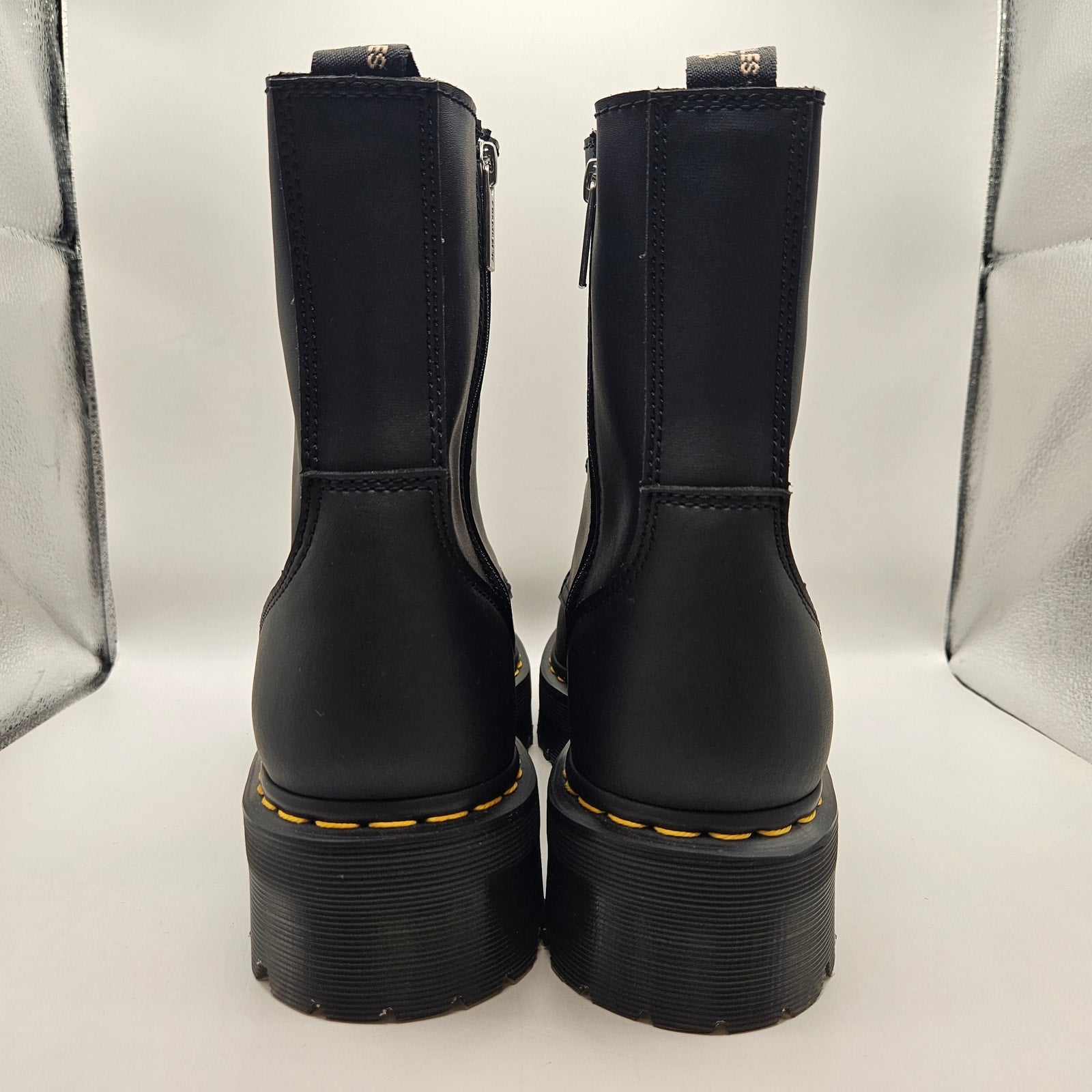 DR MARTENS MEN'S 12 JADON BLACK NAPPA LEATHER PLATFORM BOOTS NWOB