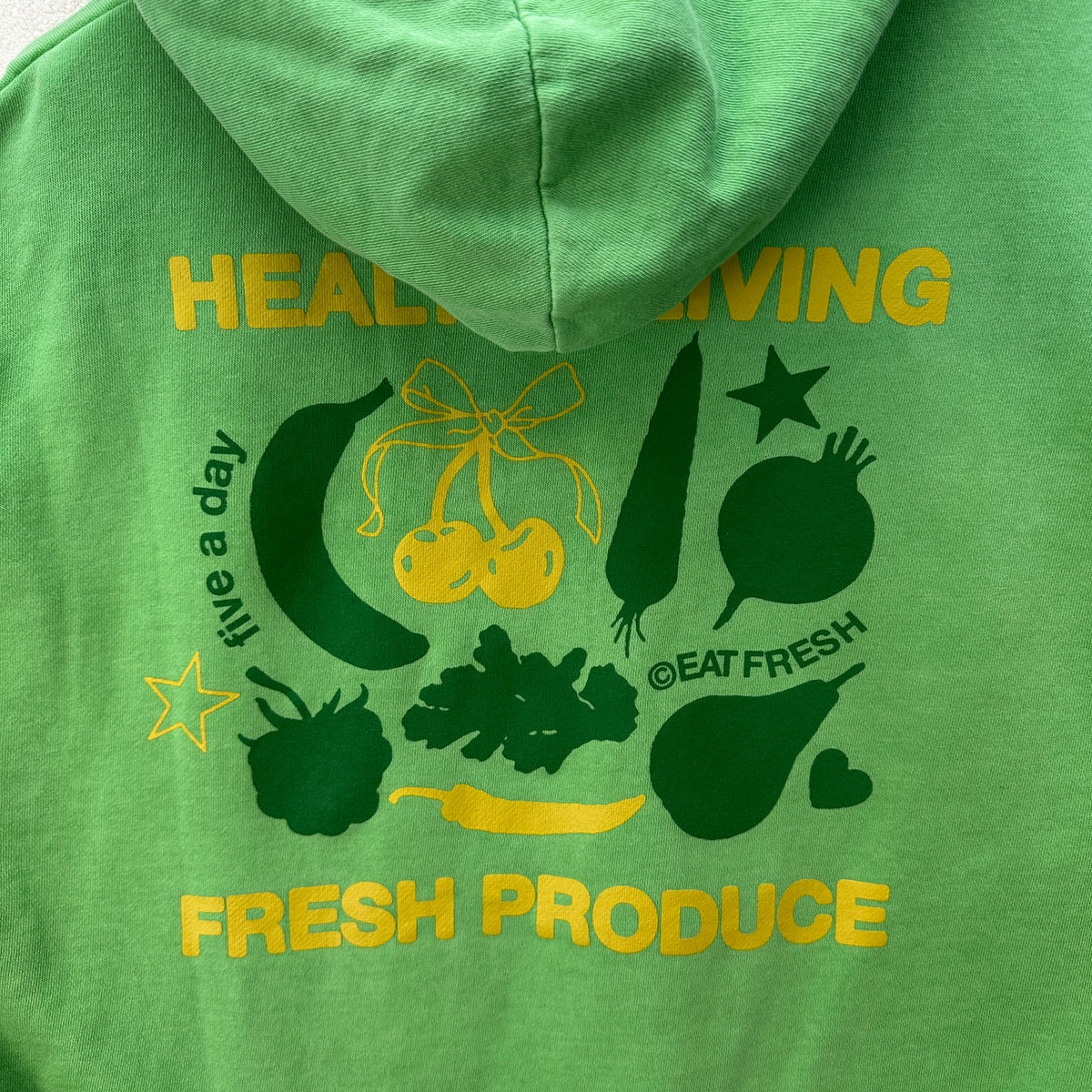 URBAN OUTFITTERS Women's XL Oversize Green Hoodie FRESH PRODUCE