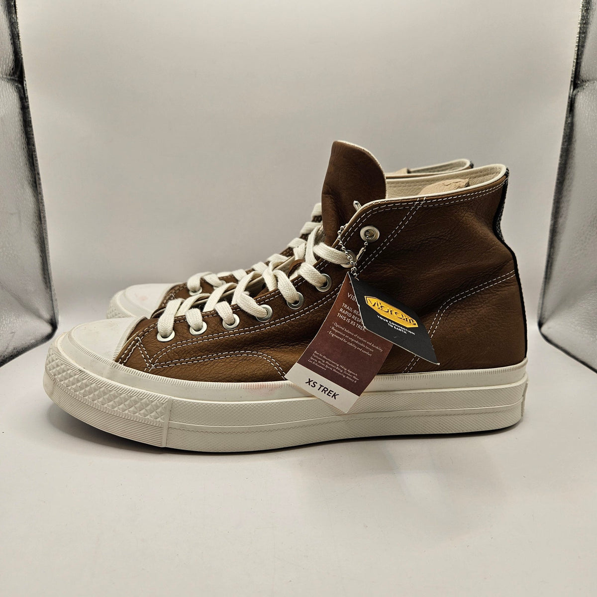 CONVERSE MEN'S 11.5 FIRST STRING BROWN VIBRAM ALL LEATHER CHUCK TAYLOR A17915C