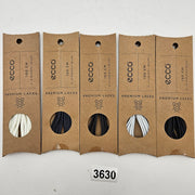 LOT OF 5 - ECCO PREMIUM LACES 100/120/150CM BLACK/MARINE/WHITE ROUND NIB 5 PAIRS