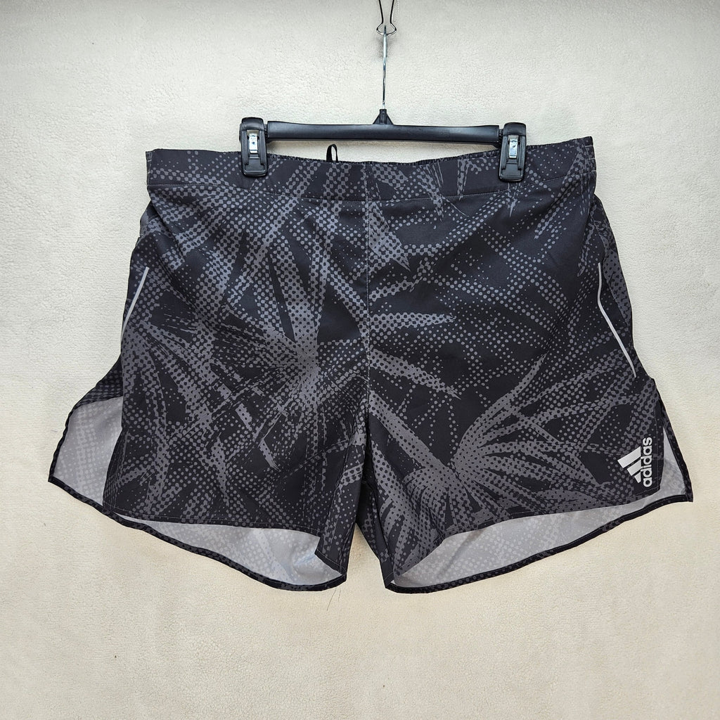 ADIDAS MEN'S 2XL ATHLETIC SHORTS RUNNING ELASTIC WAIST PULL-ON BLACK NWT