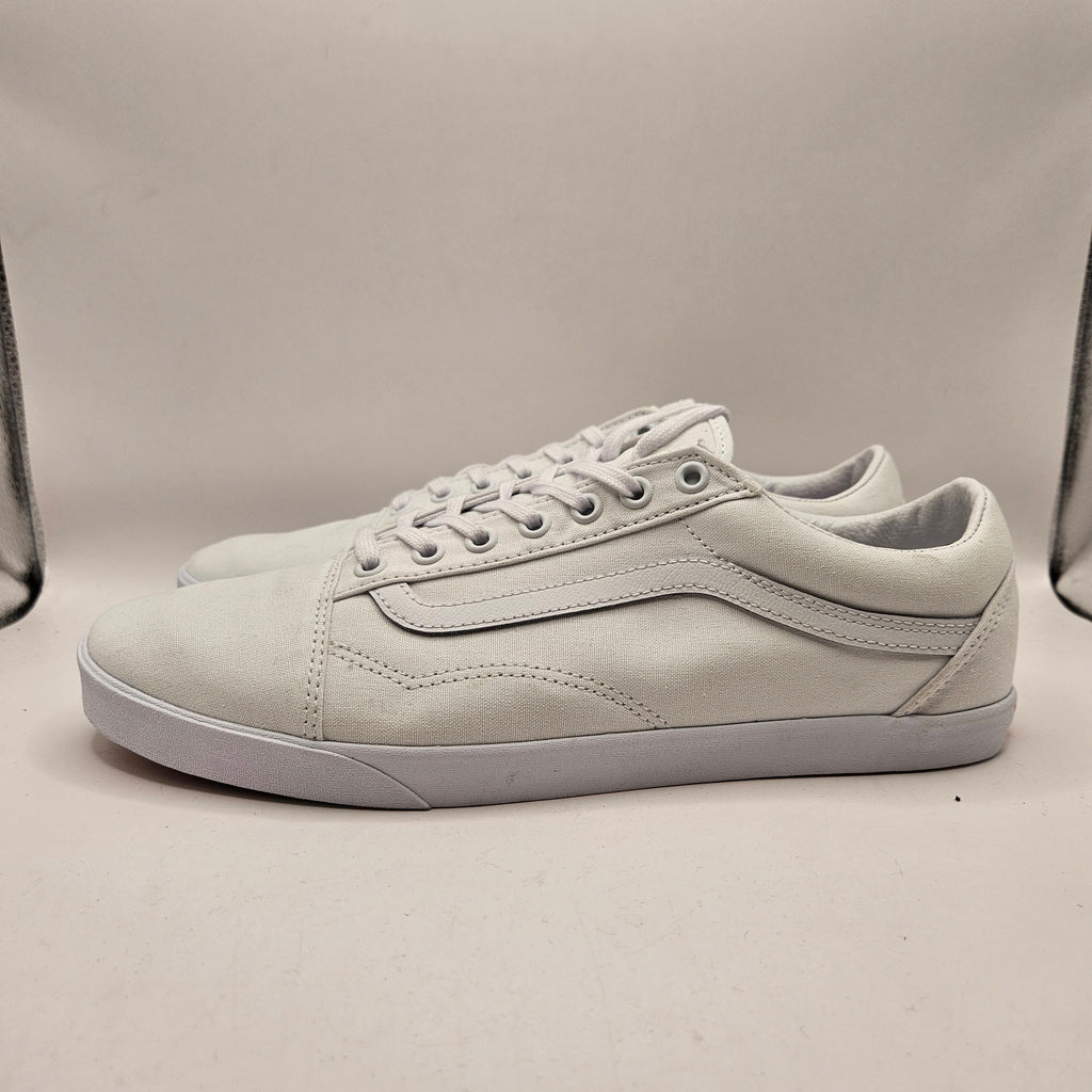 VANS MEN'S 10.5 OLD SKOOL TRUE WHITE LOW TOP SNEAKER NWOB