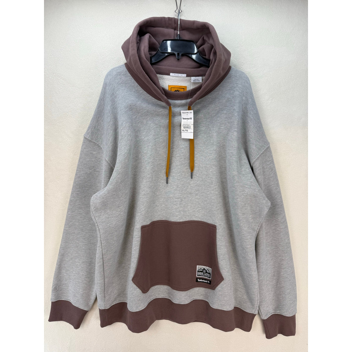 TIMBERLAND X BEELINE SUPER RARE MEN'S XL GREY/TARO PULLOVER HOODIE