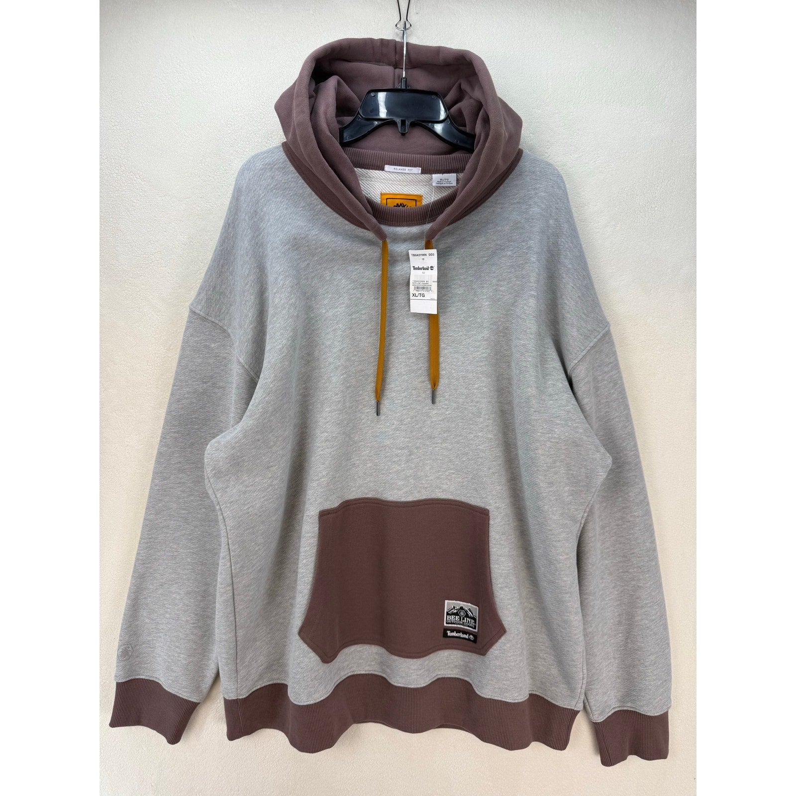 TIMBERLAND X BEELINE SUPER RARE MEN'S XL GREY/TARO PULLOVER HOODIE