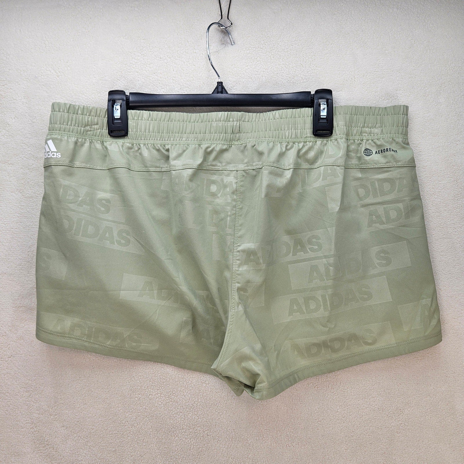 ADIDAS WOMEN'S MEDIUM PACER WOVEN DEBOSS TRAINING/RUNNING SHORTS LIME HK7544 NWT
