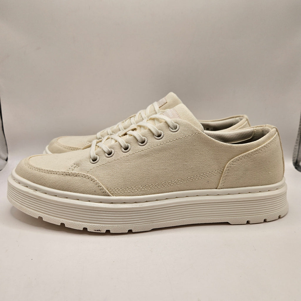 DR MARTENS MEN'S 10 BROOKLINE 6 EYE CASUAL LOW TOP SNEAKER OFF WHITE CREAM NWOB