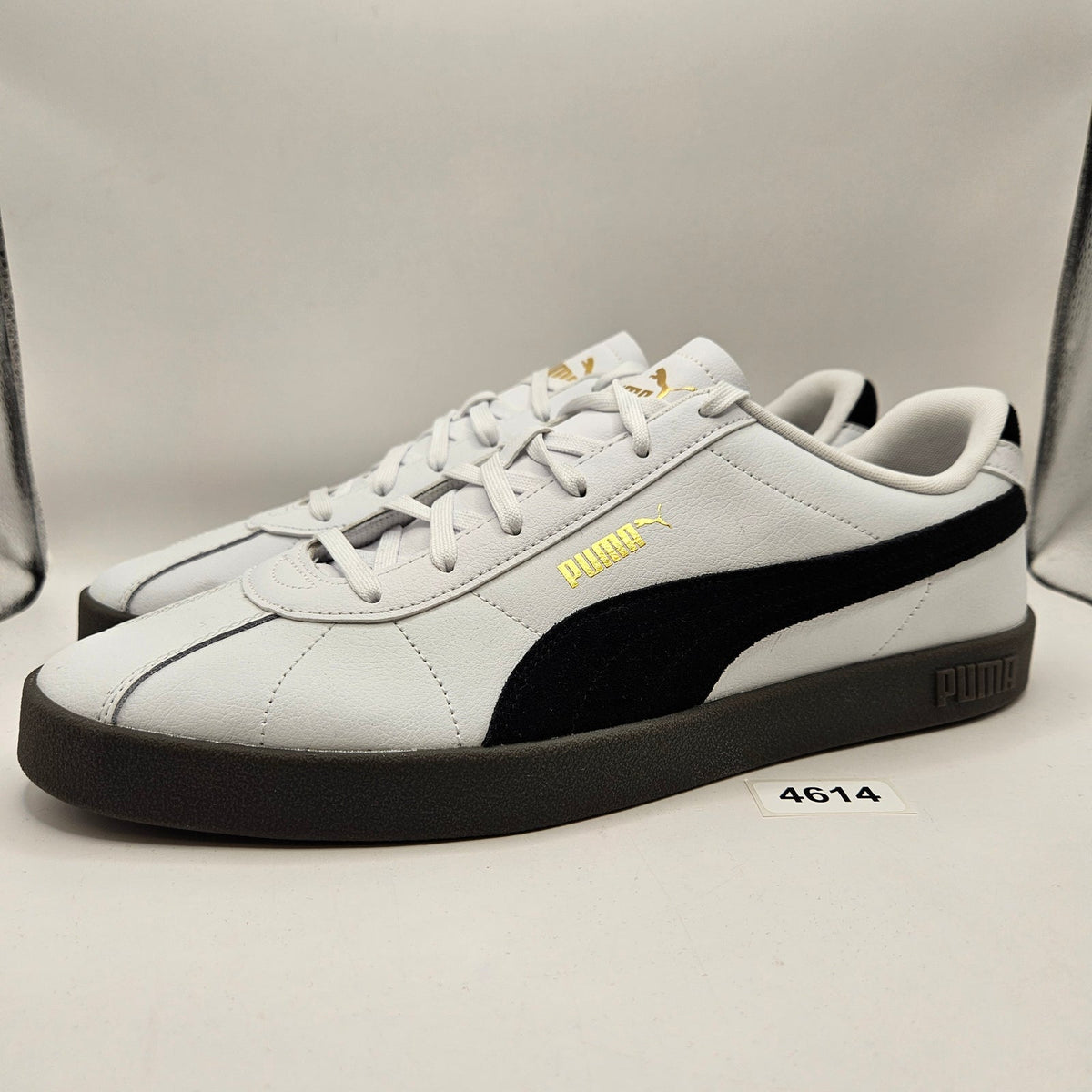 PUMA MEN'S 14 CLUB II SD FS WHITE BLACK GOLD LOW TOP SNEAKER 400921-01
