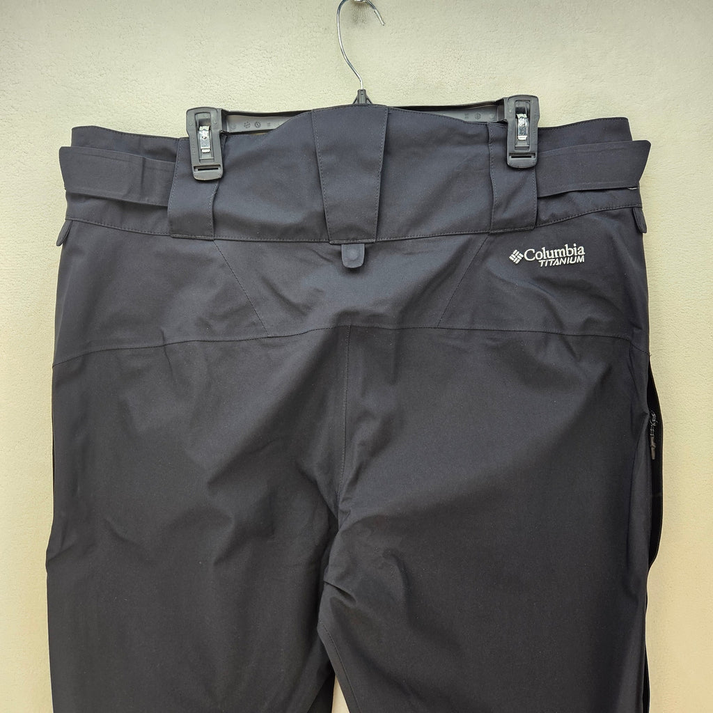 COLUMBIA WOMEN'S XL TITANIUM PLATINUM PEAK III 3L PANT BLACK OMNI TECH SKI SNOW