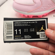NIKE JORDAN MEN'S 11 STADIUM 90 LOW TD FOOTBALL CLEATS PINK FOAM NWOB HQ0210-600