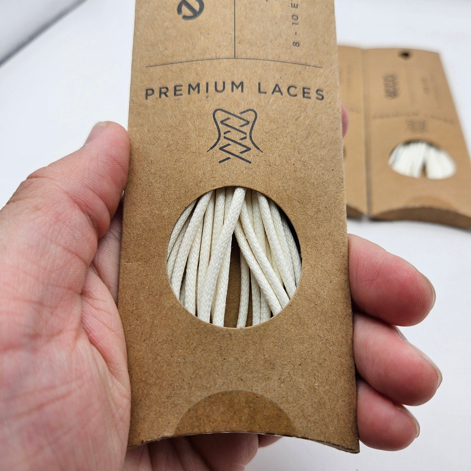 LOT OF 3 - ECCO PREMIUM LACES 150CM WHITE ROUND NIB 1X3 PAIRS