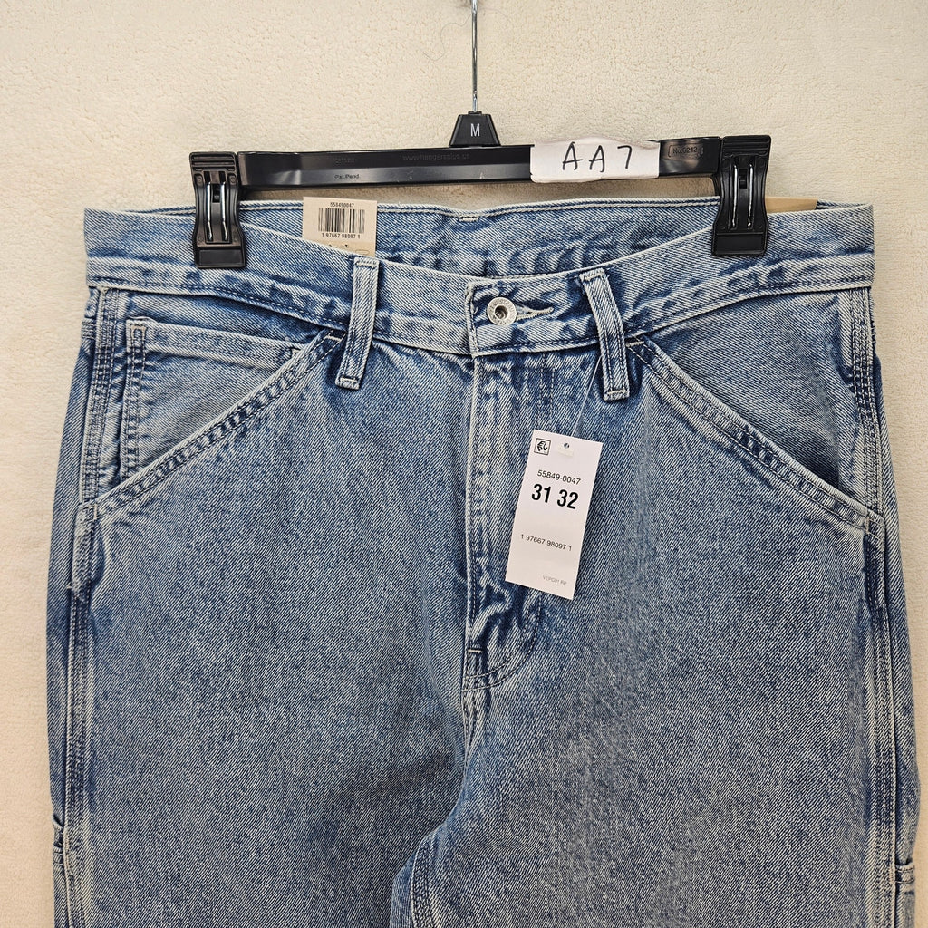 LEVI'S 568 MEN'S 31X32 CARPENTER LIGHT BLUE DENIM JEANS NWT WORKWEAR