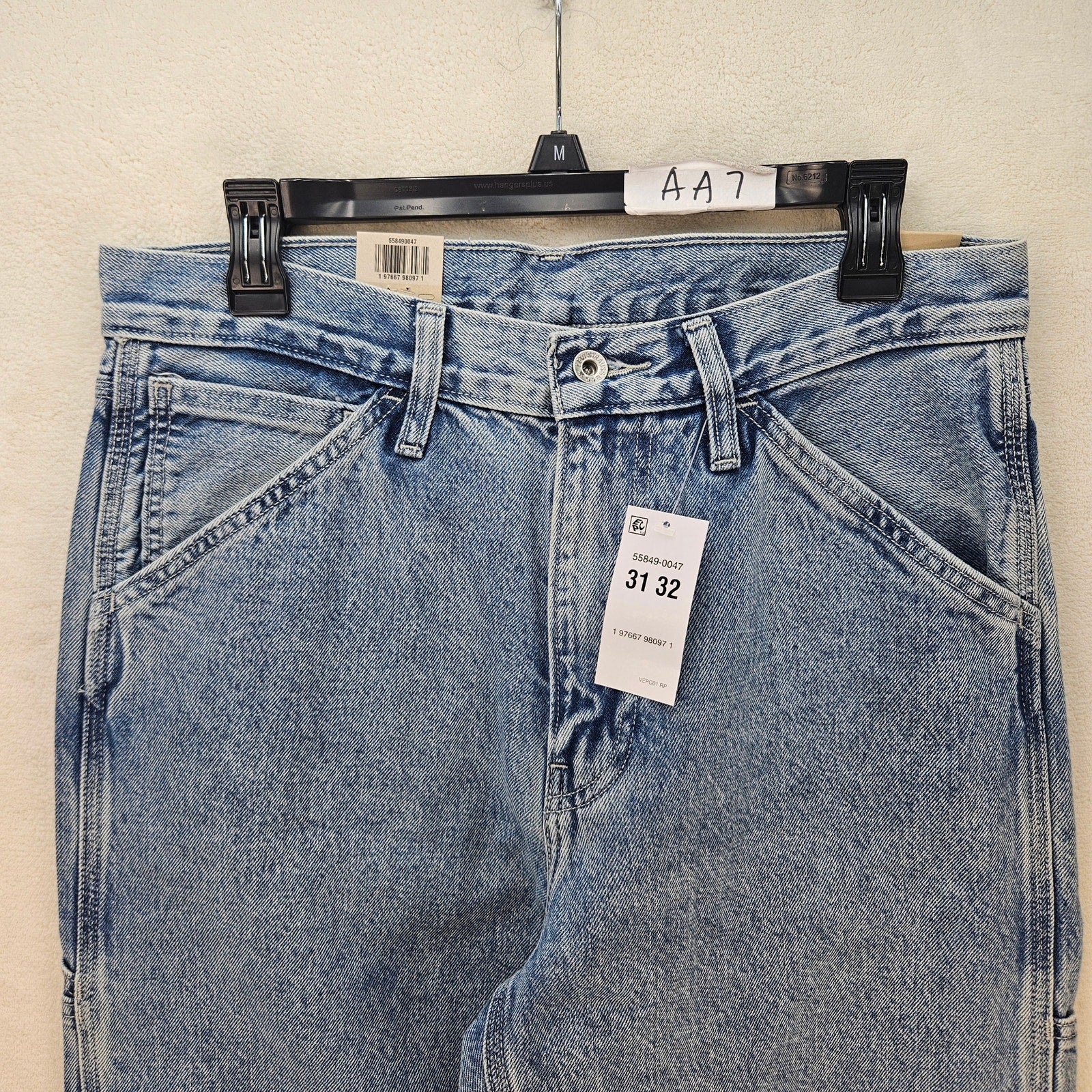 LEVI'S 568 MEN'S 31X32 CARPENTER LIGHT BLUE DENIM JEANS NWT WORKWEAR