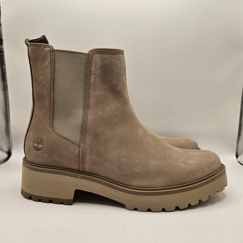 TIMBERLAND WOMEN'S 11 WIDE CARNABY COOL MID CHELSEA BOOTS NWOB OLIVE FULL GRAIN