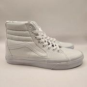 VANS WOMEN'S 7 SK8 HI CANVAS HI TOP SKATEBOARDING SNEAKERS TRIPLE WHITE