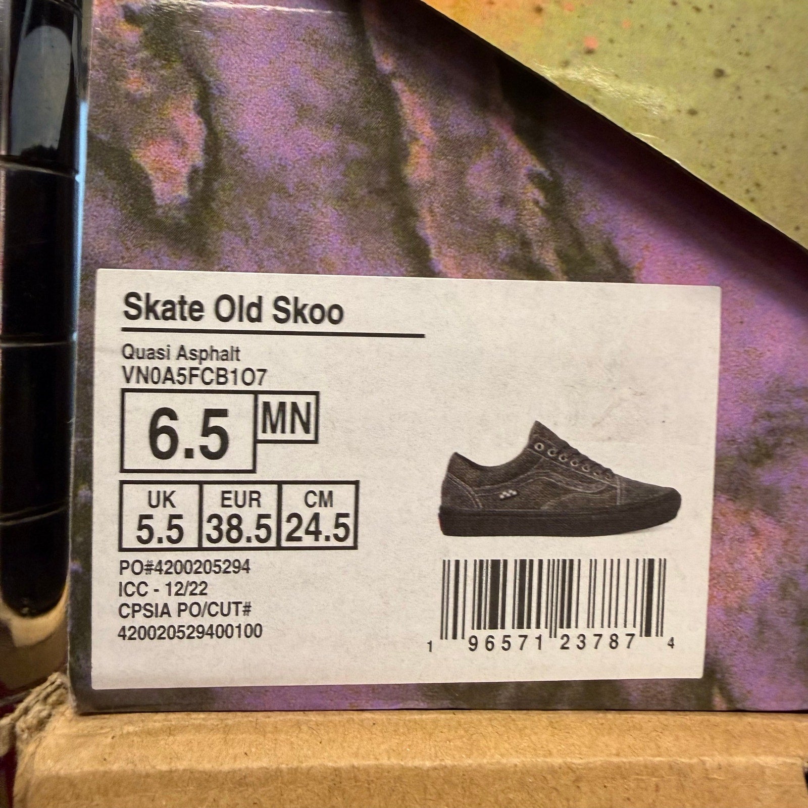 VANS X QUASI MEN'S 6.5 SKATE OLD SKOOL QUASI ASPHALT NIB