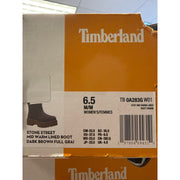 TIMBERLAND WOMEN'S 6.5 STONE STREET MID WARM LINED BOOT DK BROWN FULL GRAIN NIB