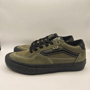 VANS MEN'S 8 ROWAN SKATE SHOES OLIVE GREEN BLACK NWOB