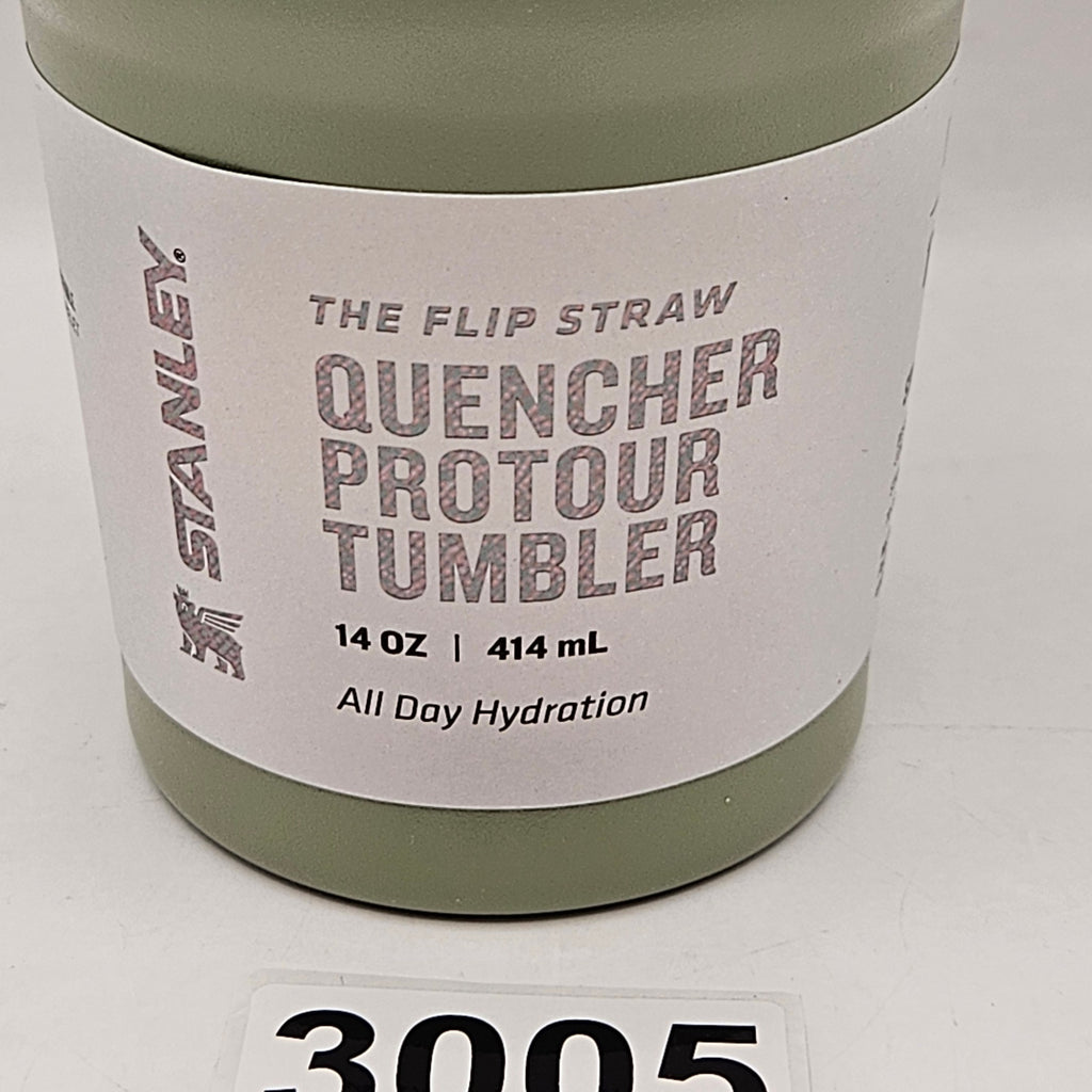STANLEY 14oz THE QUENCHER PROTOUR FLIP STRAW TUMBLWER GREEN NWT