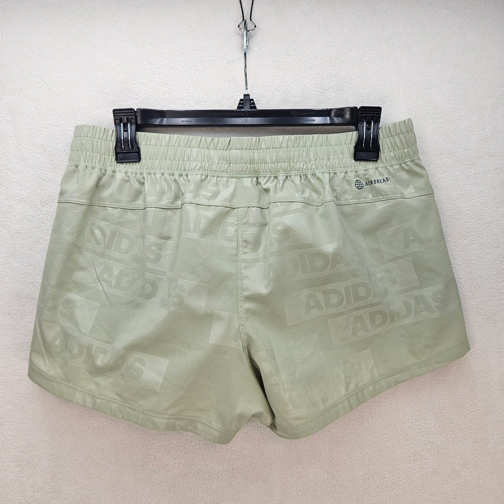 ADIDAS WOMEN'S MEDIUM PACER WOVEN DEBOSS TRAINING/RUNNING SHORTS LIME HK7544 NWT