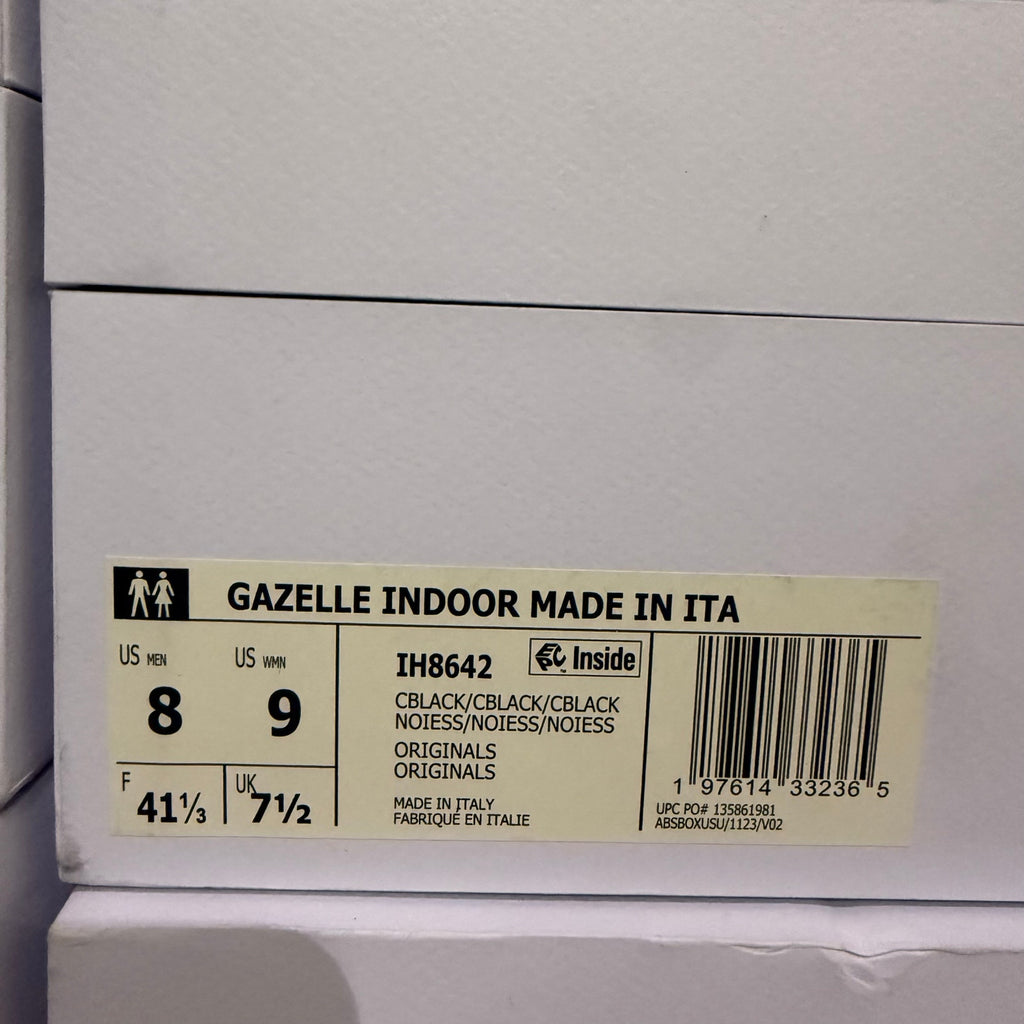 ADIDAS MADE IN ITALY MEN'S 8 PREMIUM GAZELLE INDOOR BLACK LEATHER IH8642