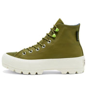 CONVERSE WOMEN'S 10 CHUCK TAYLOR ALL STAR GTX LUGGED LEATHER DARK MOSS GREEN