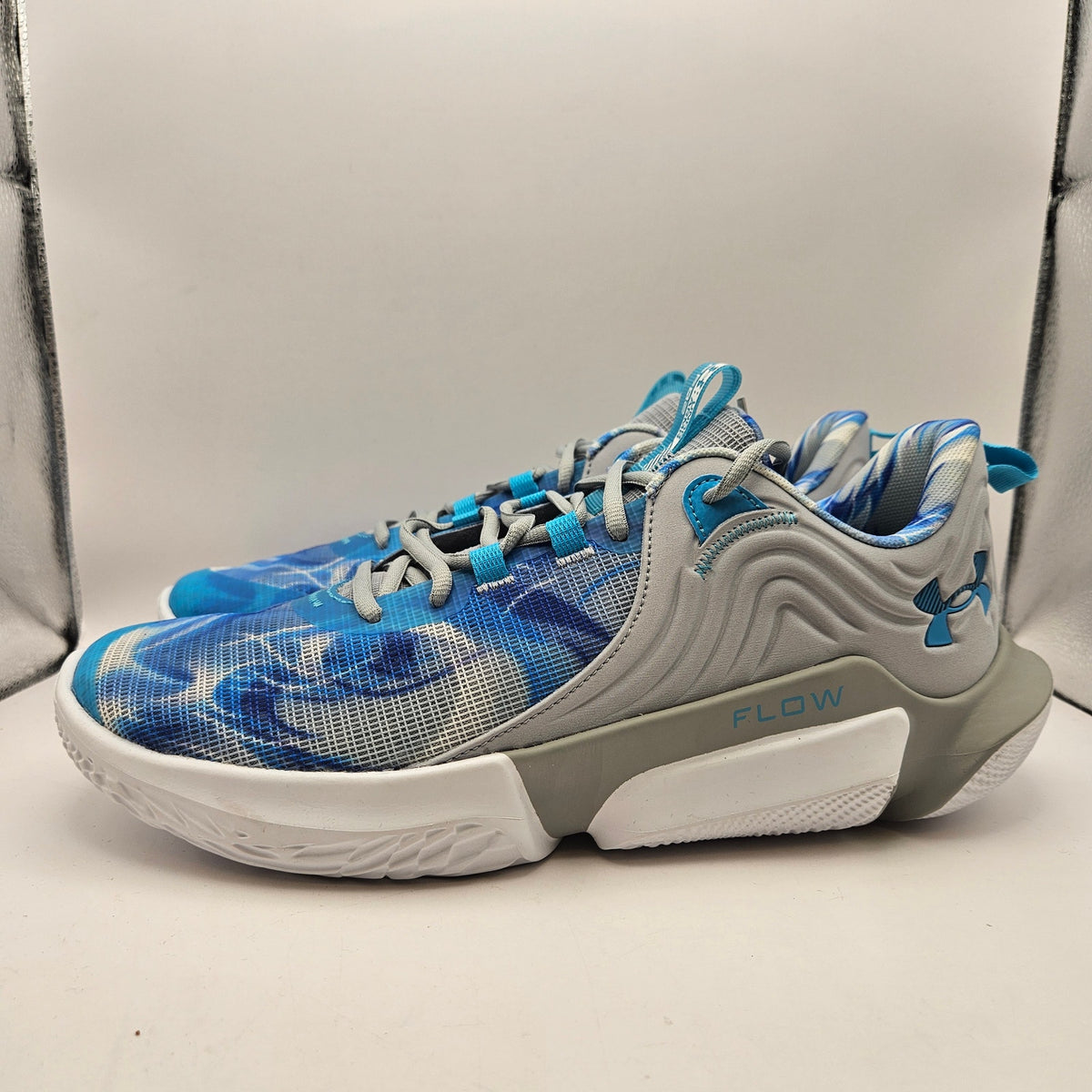 UNDER ARMOUR MEN'S 13 FLOW FUTR X 2 BLUE GRAY BASKETBALL SHOES NWOB 3027166-100